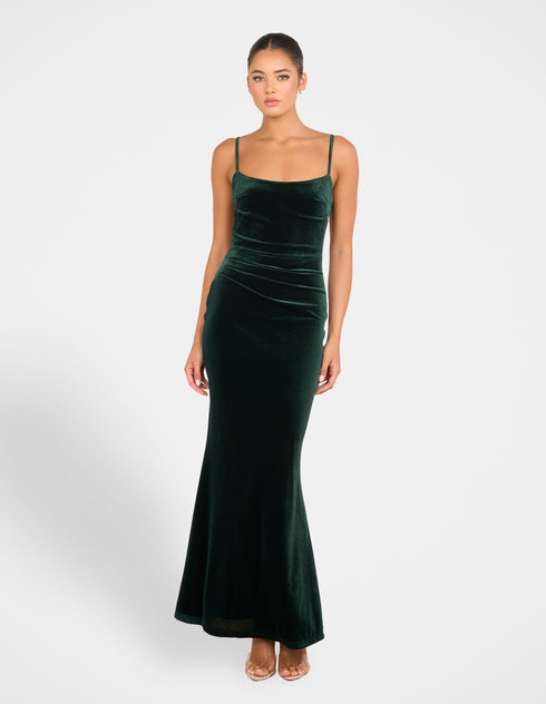 Bronie Cowl Neck Velvet Gown